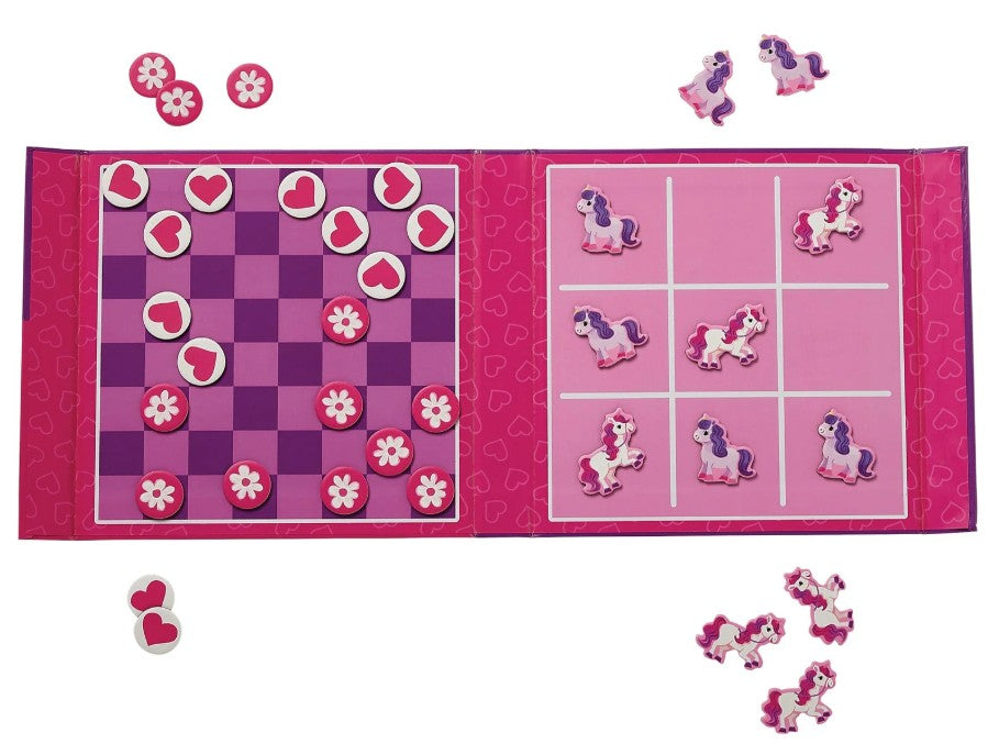 Tic Tac Toe &amp; Checkers Unicorn Magnetic Game