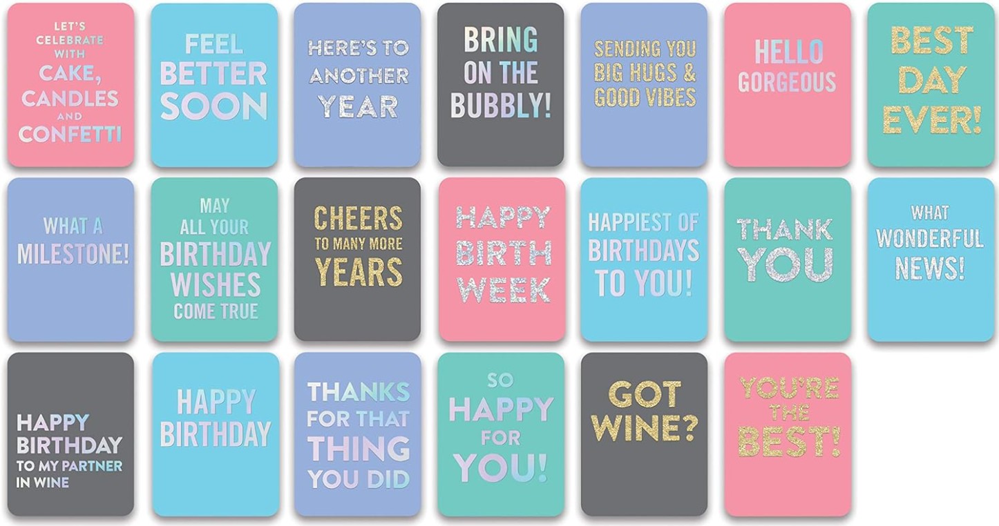 All-Occasion Greeting Card Assortment Silver Glitter | Bookazine HK