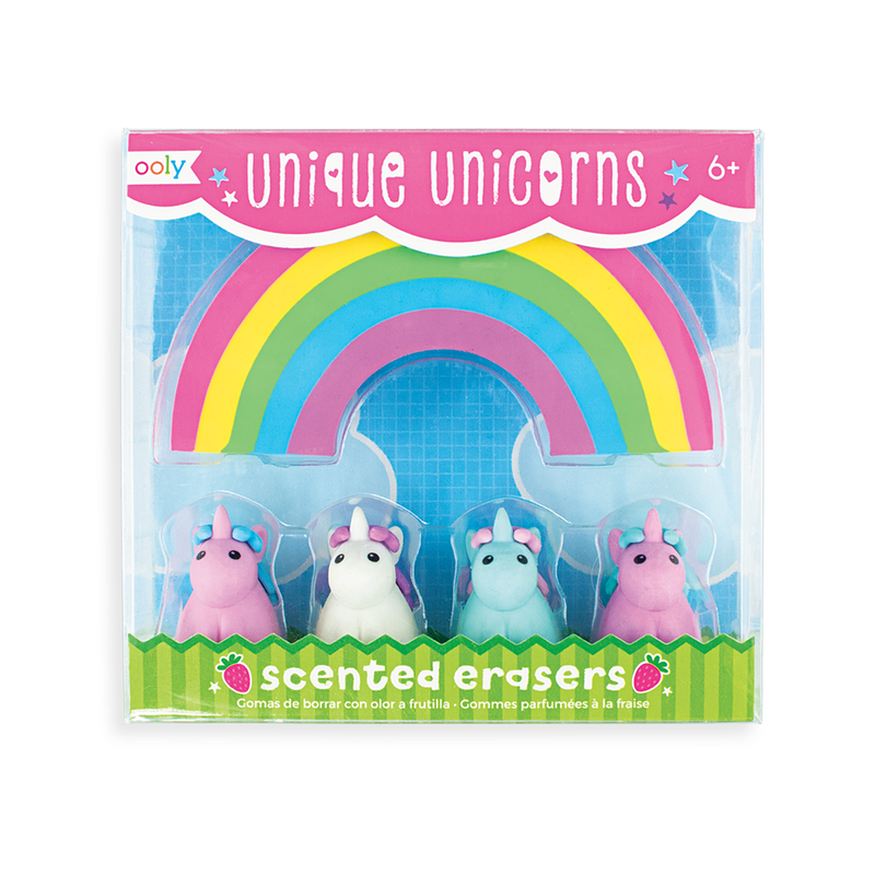 Unique Unicorns Strawberry Scented Erasers  - Ooly