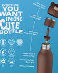 Bestie Brown Bear Water Bottle 460ml  | Bookazine HK