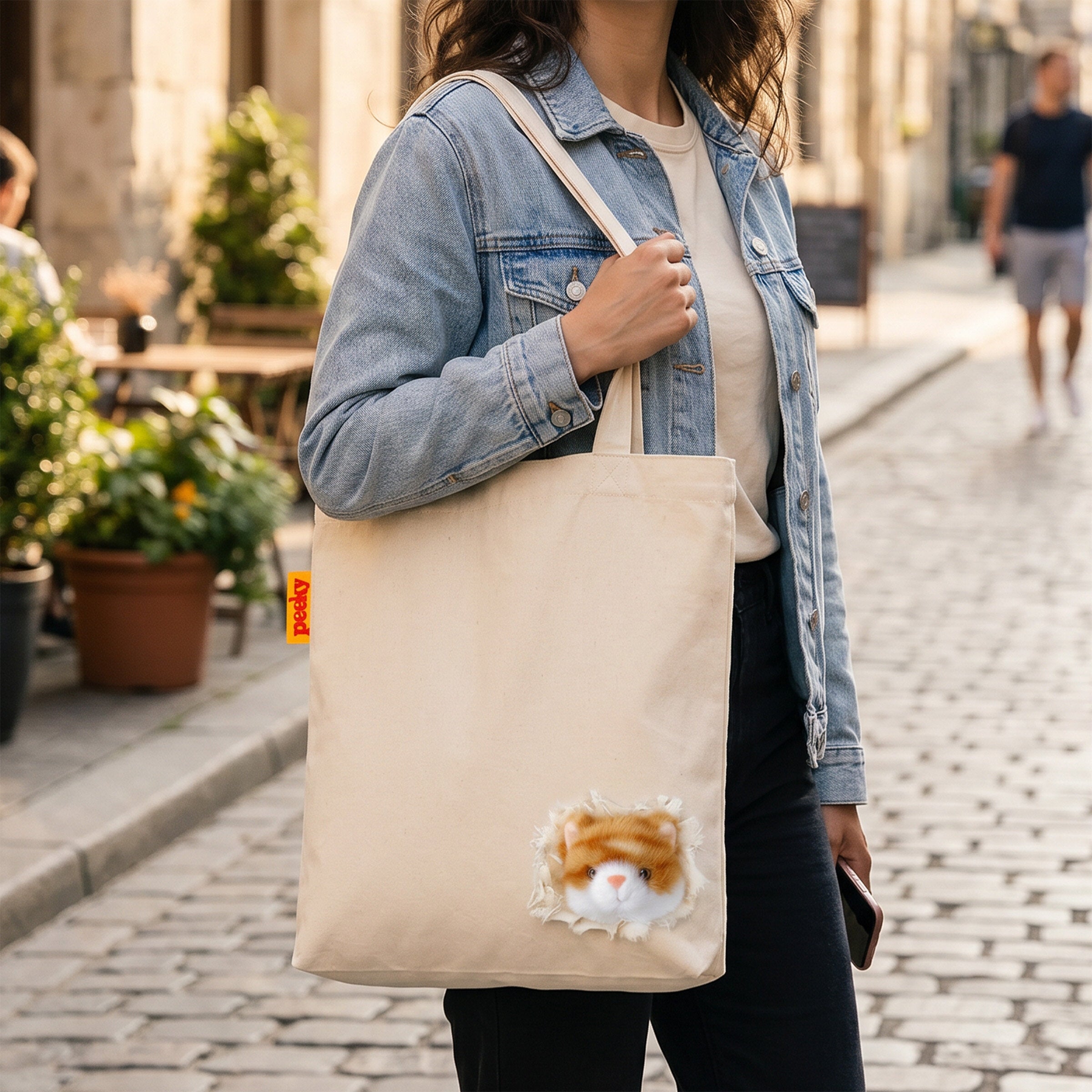 Peeky Cat Tote Bag