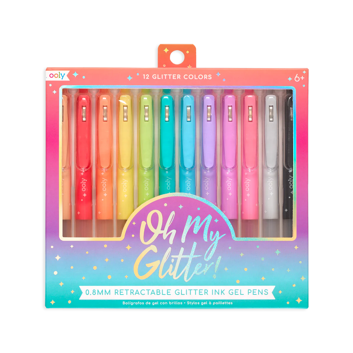 \Oh My Glitter! Retractable Glitter Ink Gel Pens - Set of 12 | Bookazine HK