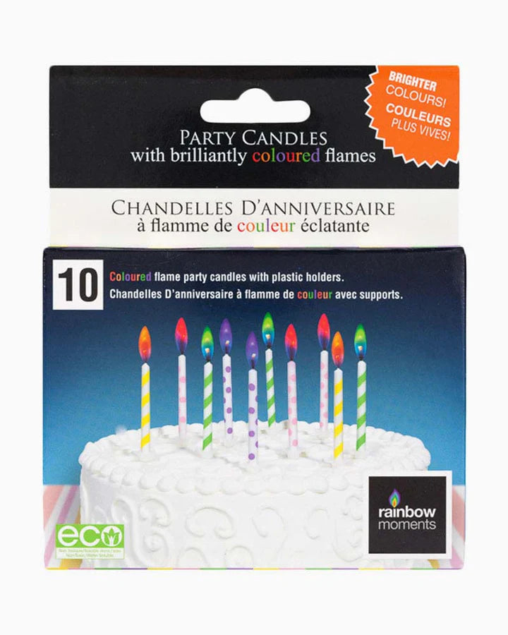Pastel Printed Colour Flame Candles Pack of 10 | Bookazine HK