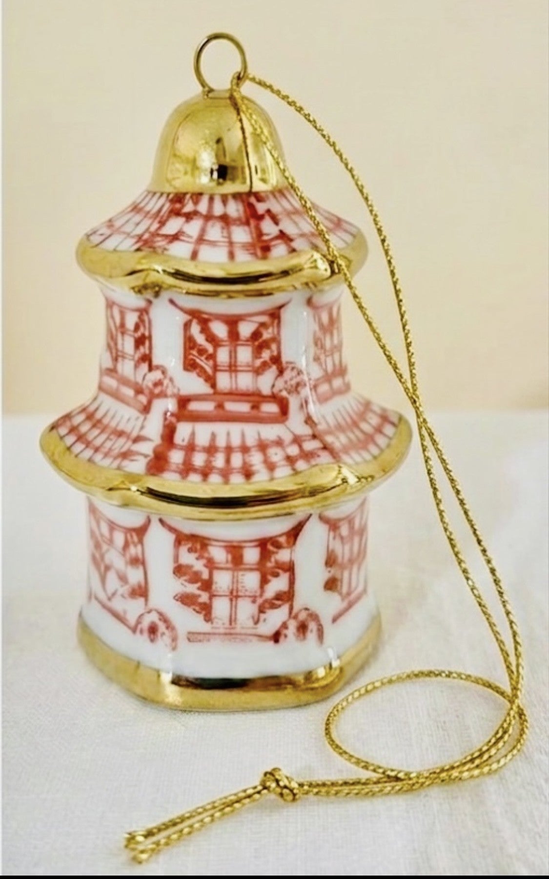 Festive Ornament - Ceramic Red Pagoda | Bookazine HK