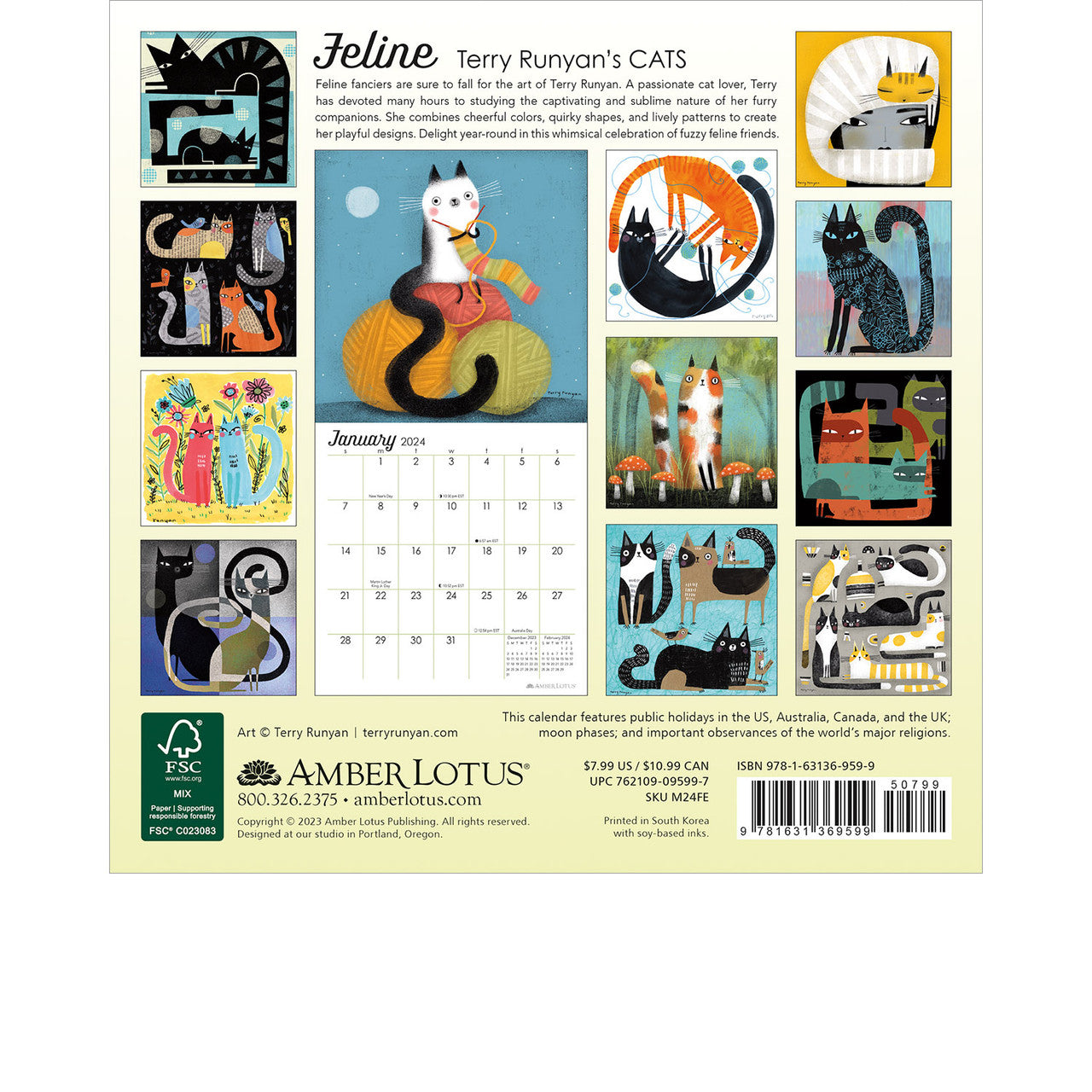 feline-2024-mini-wall-calendar