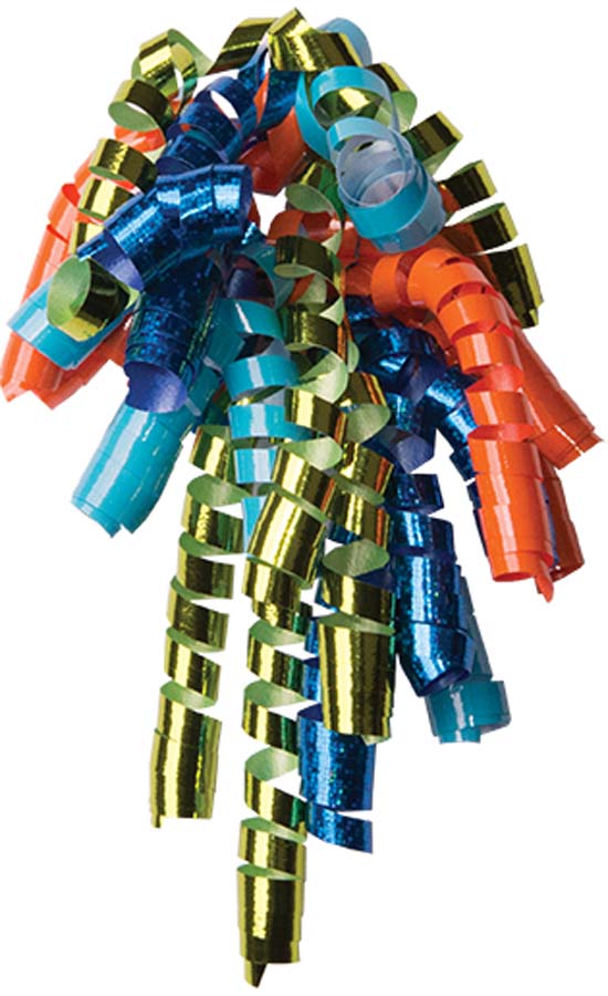 Blue Lime Orange Mix Curly Ribbon Bow | Bookazine HK