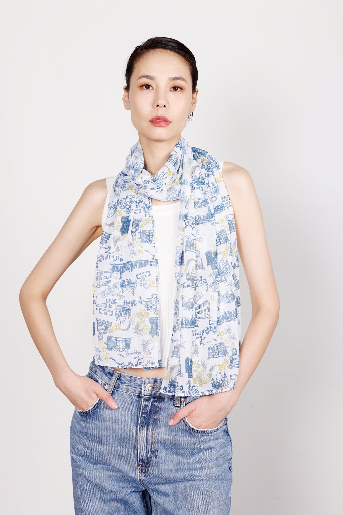 REESE HK Print Long Scarf  | Bookazine HK