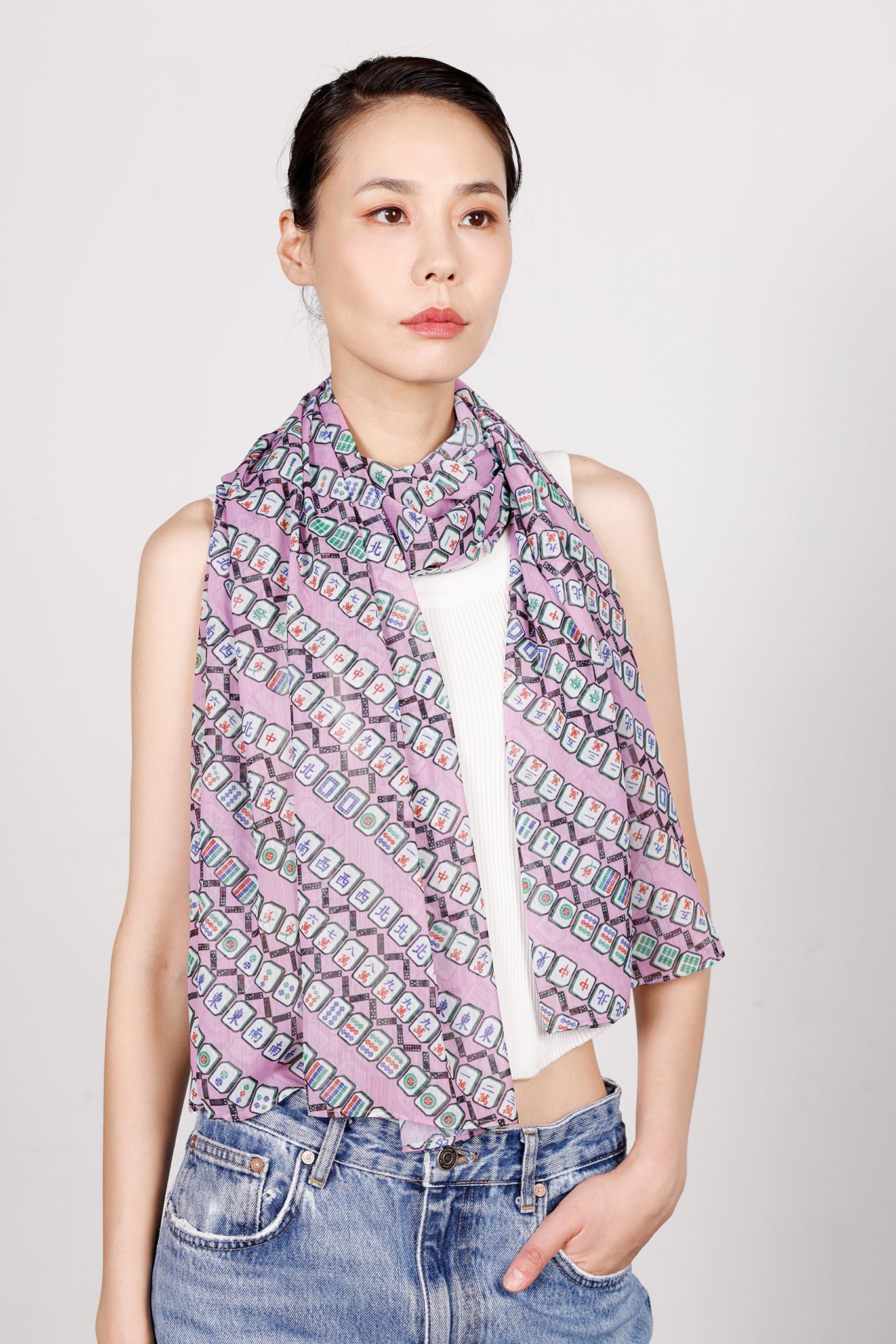 REESE Mahjong Print Long Scarf  | Bookazine HK