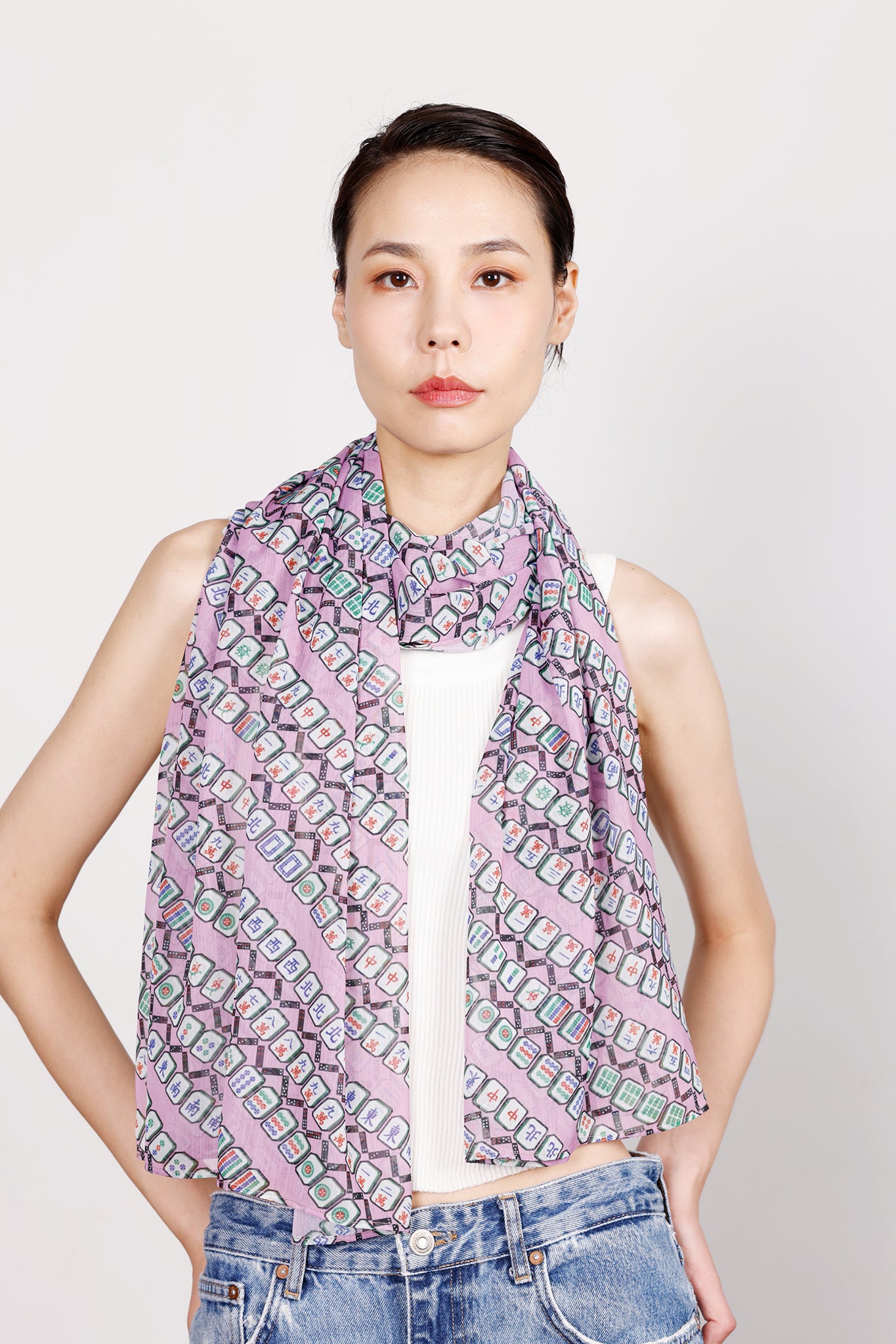 REESE Mahjong Print Long Scarf  | Bookazine HK