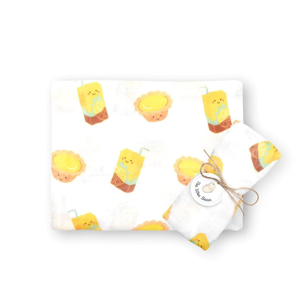 Lemon Tea + Egg Tart Organic Swaddle Blanket | Bookazine HK