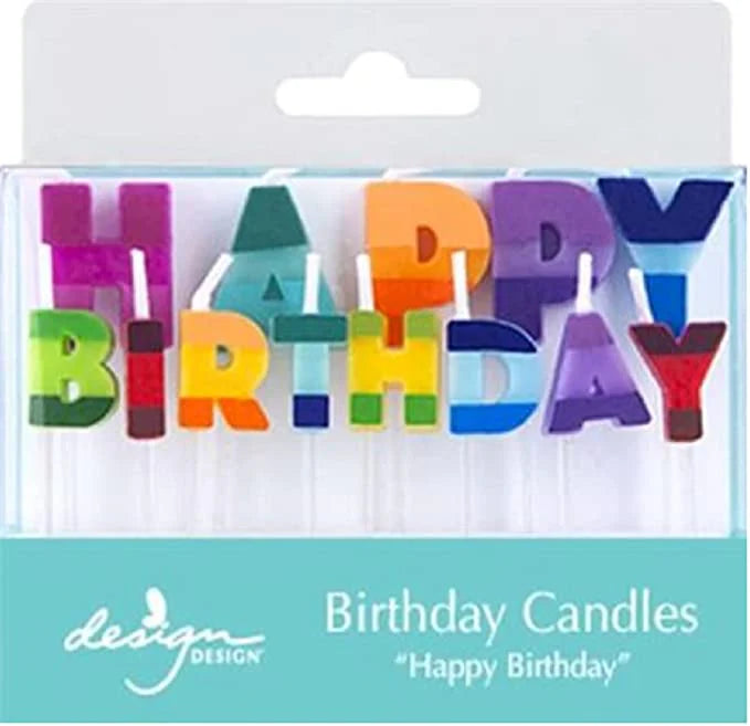 Happy Birthday Colour Block Letter Candles Pack of 13 | Bookazine HK