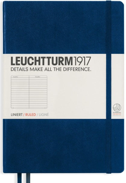 Navy Medium (A5) Ruled Notebook Hardcover  | Bookazine HK