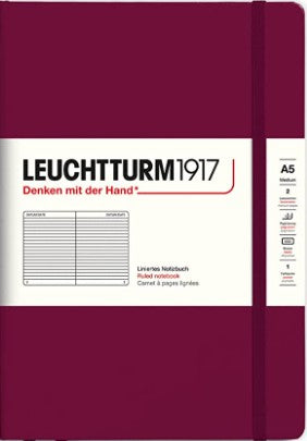 Port Red Medium (A5) Ruled Notebook Hardcover | Bookazine HK