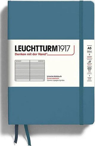 Stone Blue Medium (A5) Ruled Notebook Hardcover  | Bookazine HK