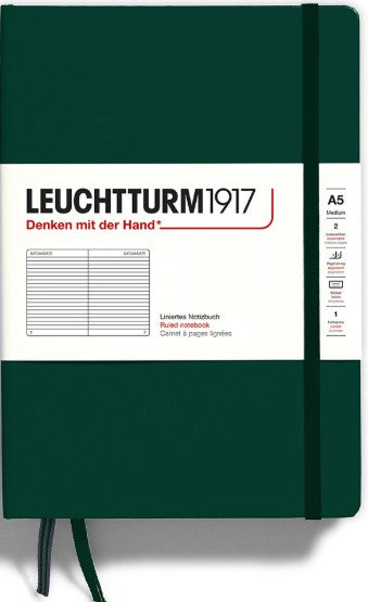 Forest Green Medium (A5) Ruled Notebook Hardcover | Bookazine HK