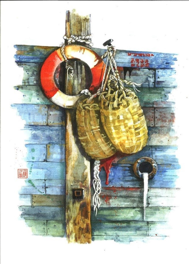 Boat With Baskets A4 Print | Bookazine HK