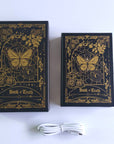 Butterfly Book Lamp - Black With Gold Print