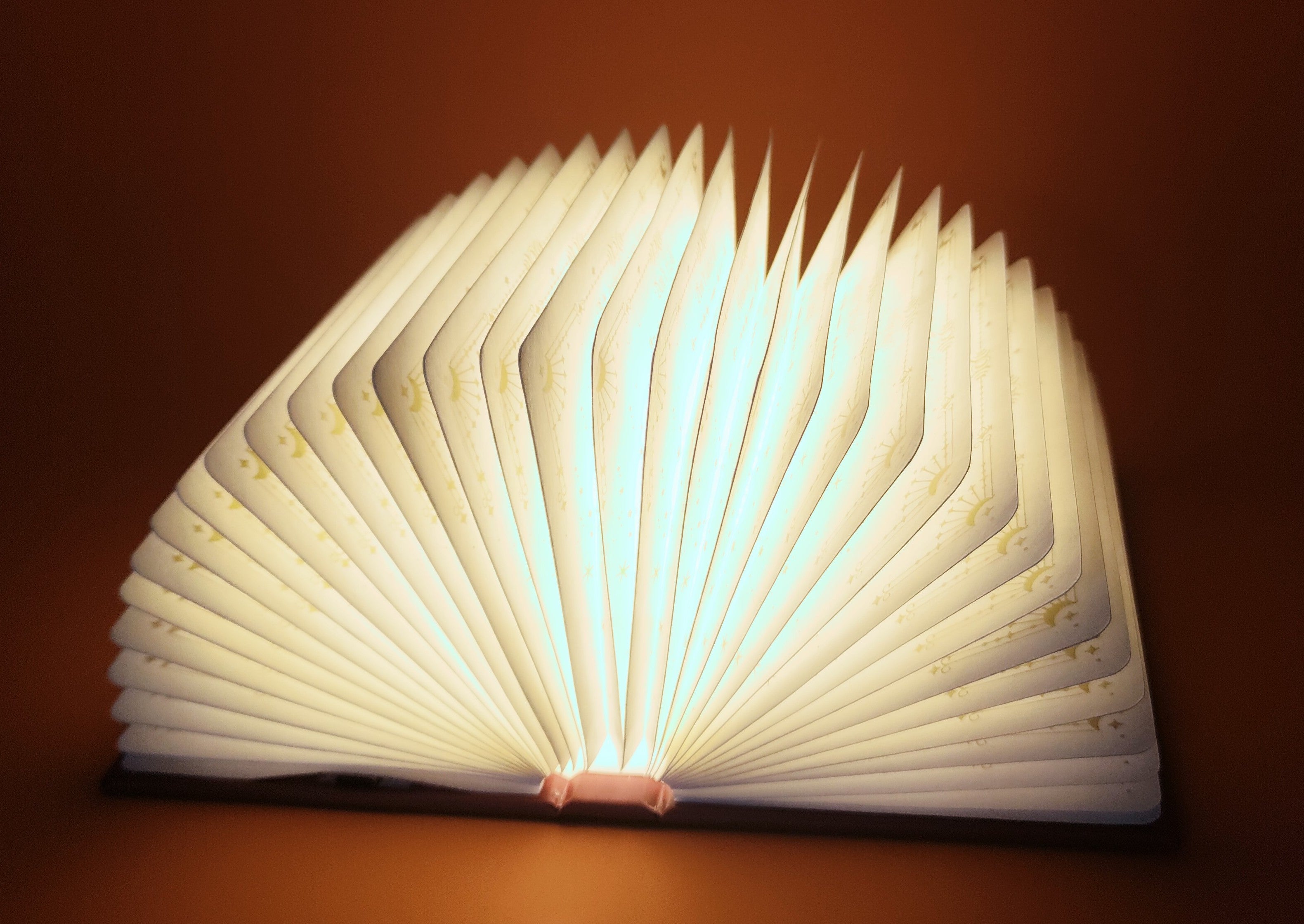 Butterfly Book Lamp - Red With Gold Print