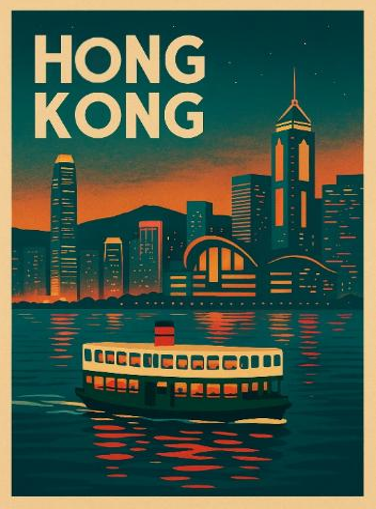 Vintage Poster Style Star Ferry Ceramic Fridge Magnet | Bookazine HK
