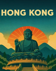 Vintage Poster Style Big Buddha Ceramic Fridge Magnet | Bookazine HK