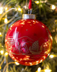 Hong Kong Skyline Red Bauble
