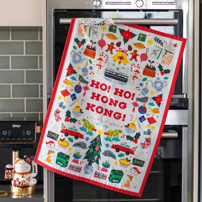 Ho Ho Hong Kong Christmas Tea Towel