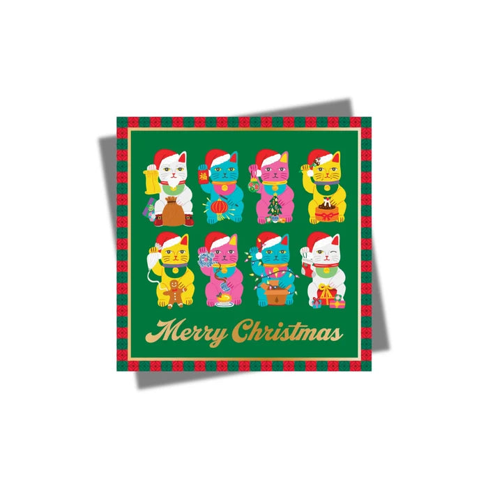 Lucky Cats Christmas Card (8 Pack)