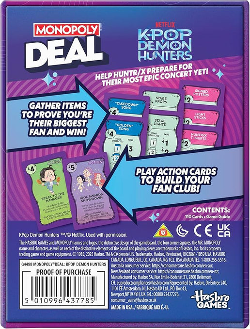 Monopoly Deal: KPop Demon Hunters Card Game | Bookazine HK