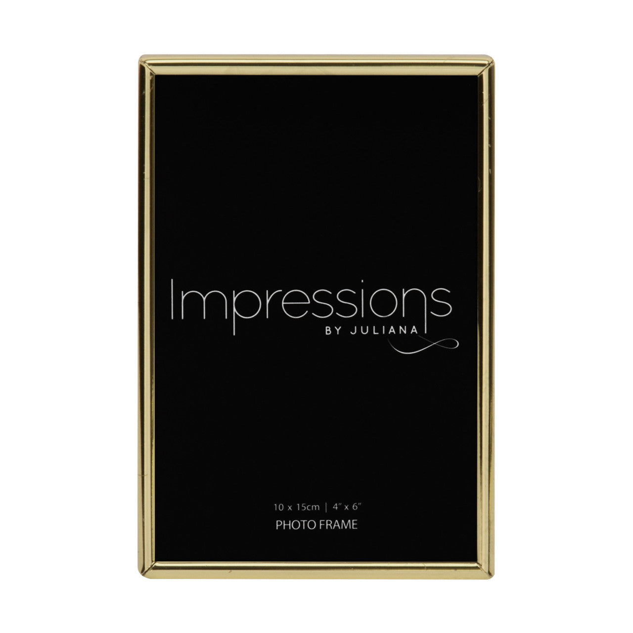 Brass Finished Photo Frame Oblong Thin 4" x 6" | Bookazine HK