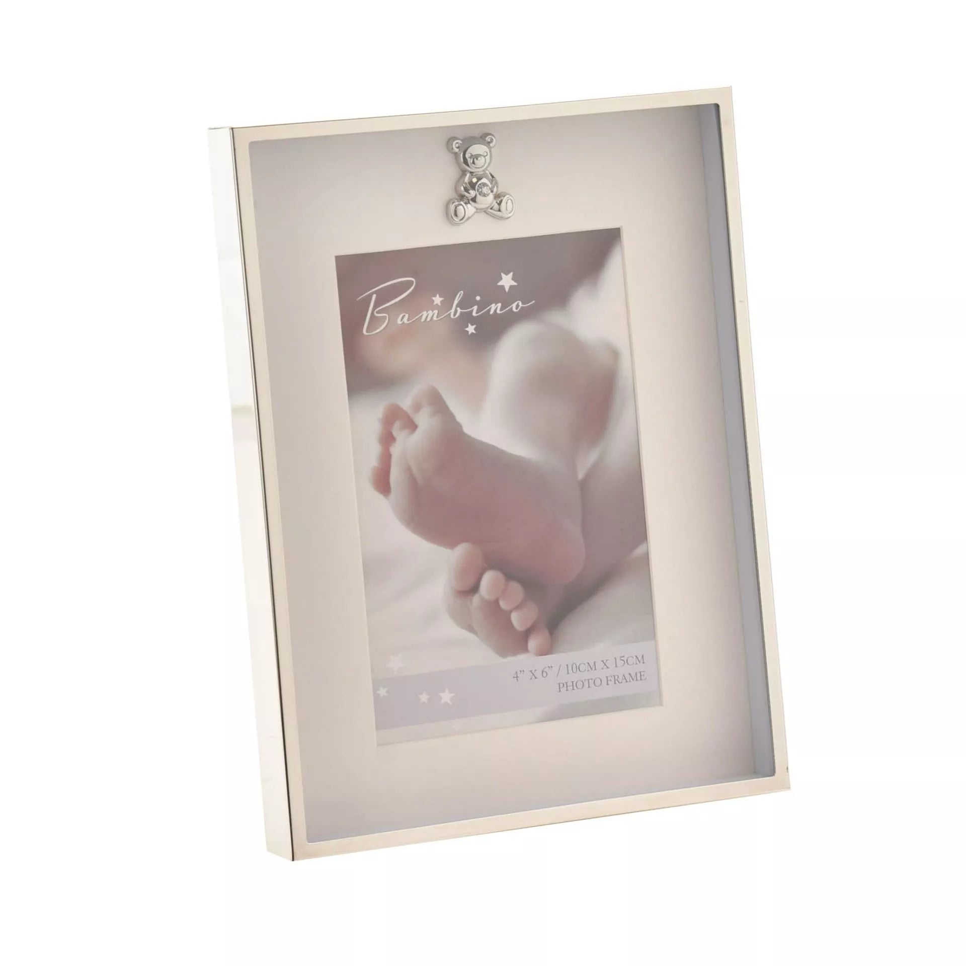 Thin Silver Plated Border Frame Teddy Icon 4" x 6" | Bookazine HK