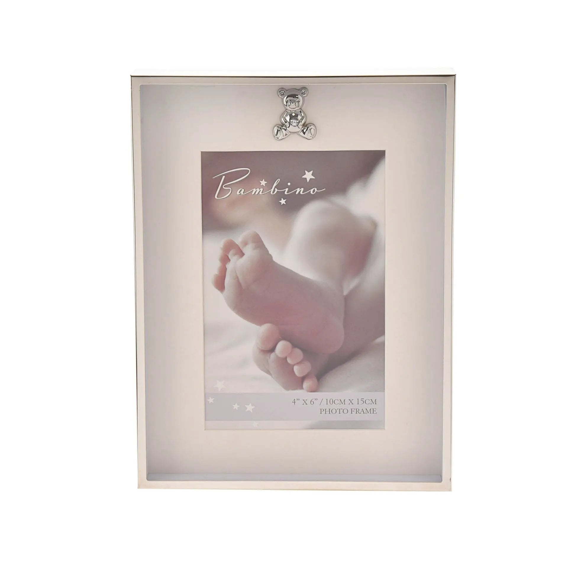 Thin Silver Plated Border Frame Teddy Icon 4" x 6" | Bookazine HK