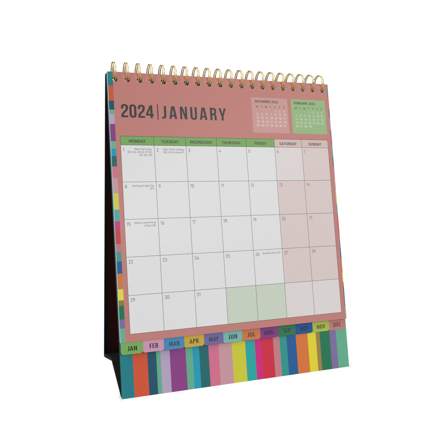 Collins Edge Rainbow Desktop 2024 Calendar