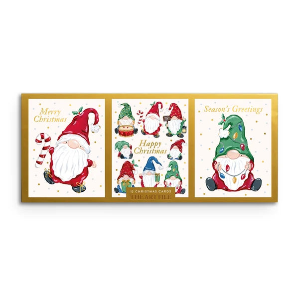 Gnomes Set of Christmas Cards - Pack of 12