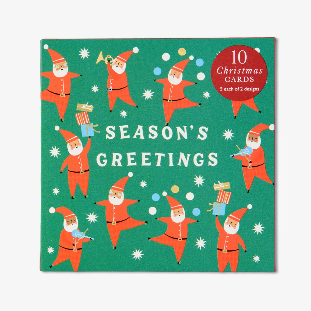 Musical Santa Christmas Card Wallet - Pack of 10