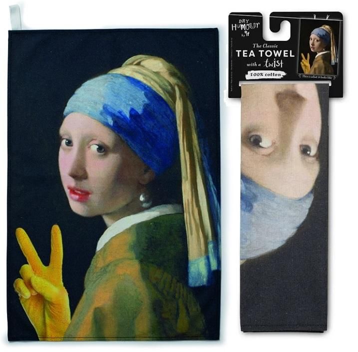 Tea Towel With A Twist - The Girl With A Yellow Glove