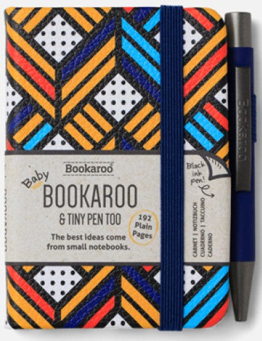 Bookaroo - A7 Baby Notebook &amp; Pen (Navy &amp; Yellow, Geo) | Bookazine HK
