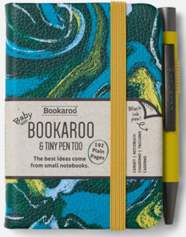 Bookaroo - A7 Baby Notebook & Pen (Forest & Chartreuse, Marble) | Bookazine HK