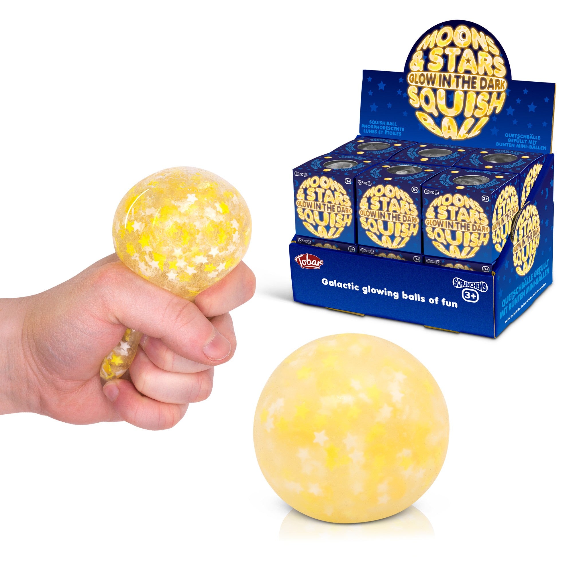 Scrunchems - Moons And Stars Glow In The Dark Squish Ball | Bookazine HK