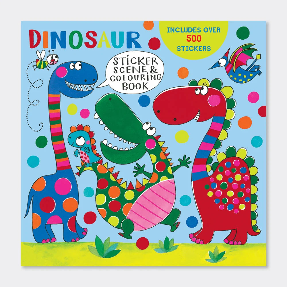 Dinosaur Sticker Scene and Colouring Activity Book