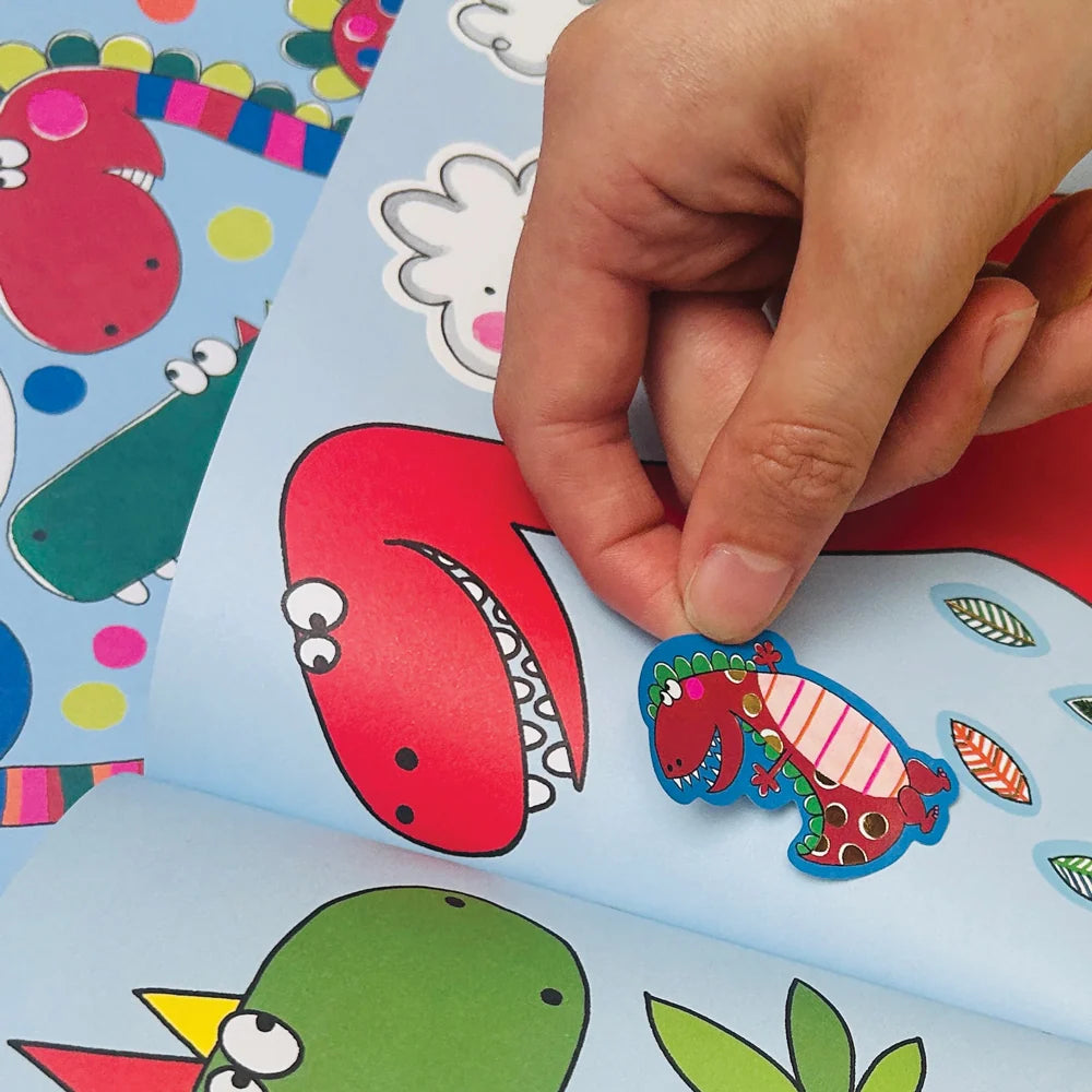 Dinosaur Sticker Scene and Colouring Activity Book