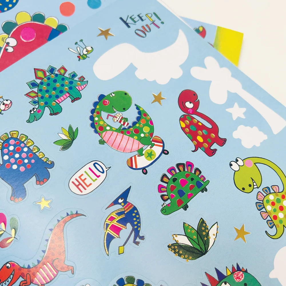 Dinosaur Sticker Scene and Colouring Activity Book