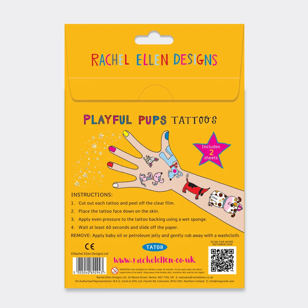 Children's 'Playful Pups' Dog Temporary Tattoos