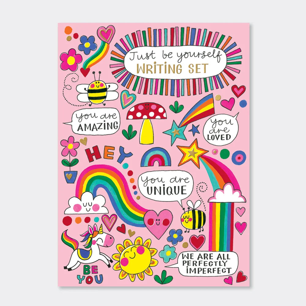 Letter Writing Set - Unicorns, Rainbows &amp; Bees/Just Be Yourself