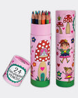 Tube of 24 Colouring Pencils - Fairytale Garden