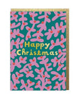 Melanie Johnsson Pink Foliage Happy Christmas Cards - Pack of 9