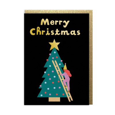 Melanie Johnsson Pink Foliage Happy Christmas Cards - Pack of 9