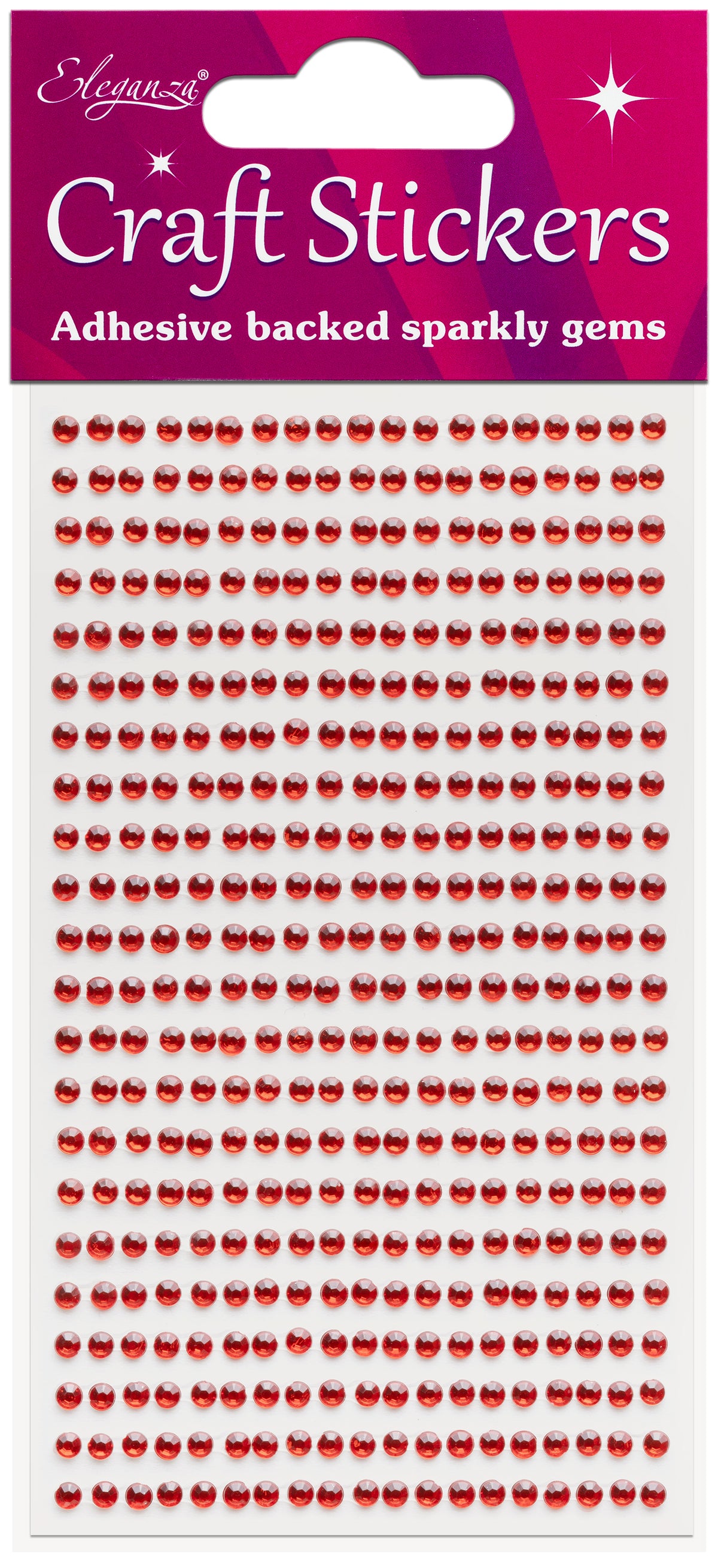 Red Gems Craft Stickers 3mm x 418pcs