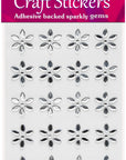 Clear/Silver Large Flower Gems Craft Sticker 20pcs