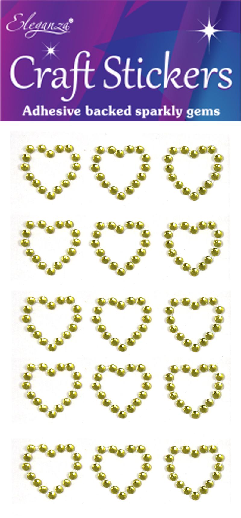 Gold Open Heart Craft Sticker 15pcs