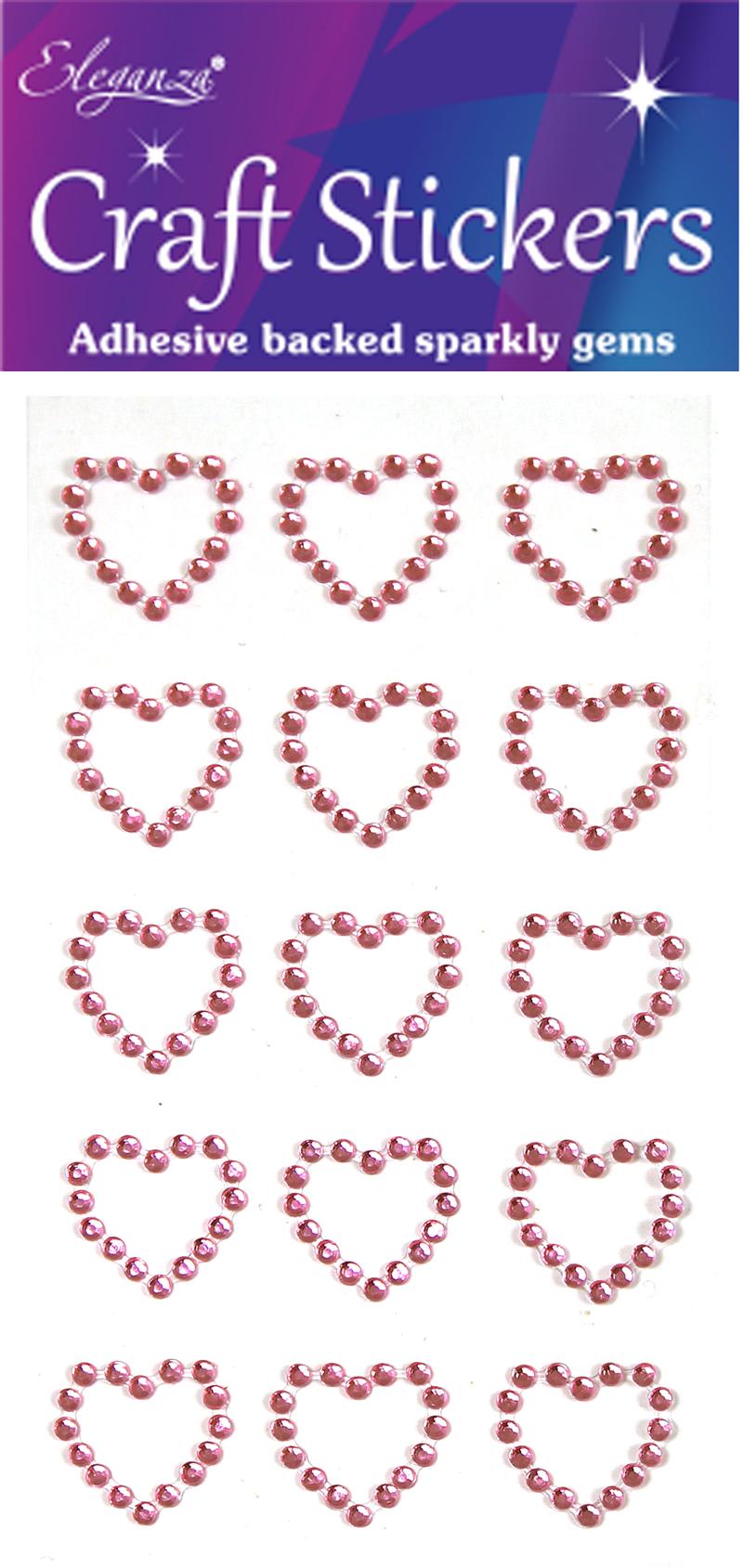 Light Pink Open Heart Craft Sticker 15pcs